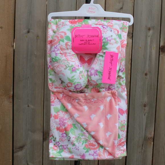 Betsey Johnson Other - Betsey Johnson Floral Baby Blanket with Pillow NWT
